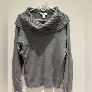 White House Black Market Charcoal Cowl Neck Sweater